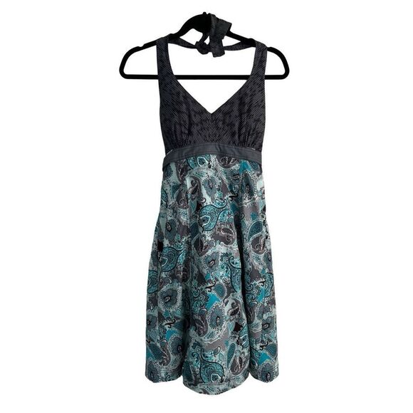 Athleta Paisely Halter Top Athletic Dress SZ 4 Small Zip Pocket Sporty Atheltic - Picture 1 of 9